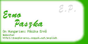 erno paszka business card
